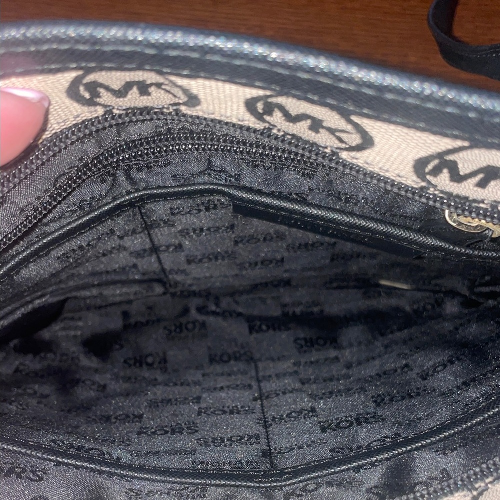 Michael Kors Monogram Black and Tan Crossbody Bag - Picture 6 of 17